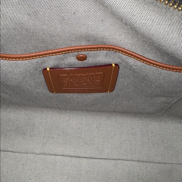 Coach Black Leather Shoulder Bag with Gold Accents - Picture 9 of 10